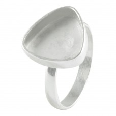 Trillion shape silver blank bezel cup casting ring for stone setting